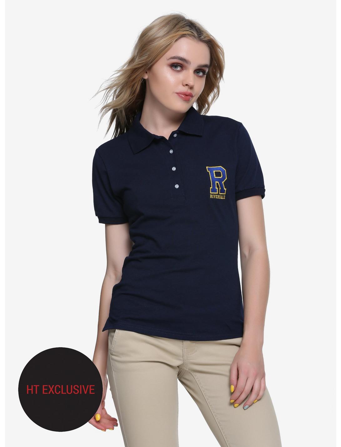 Riverdale Logo Girls Polo Shirt Hot Topic Exclusive, BLUE, hi-res