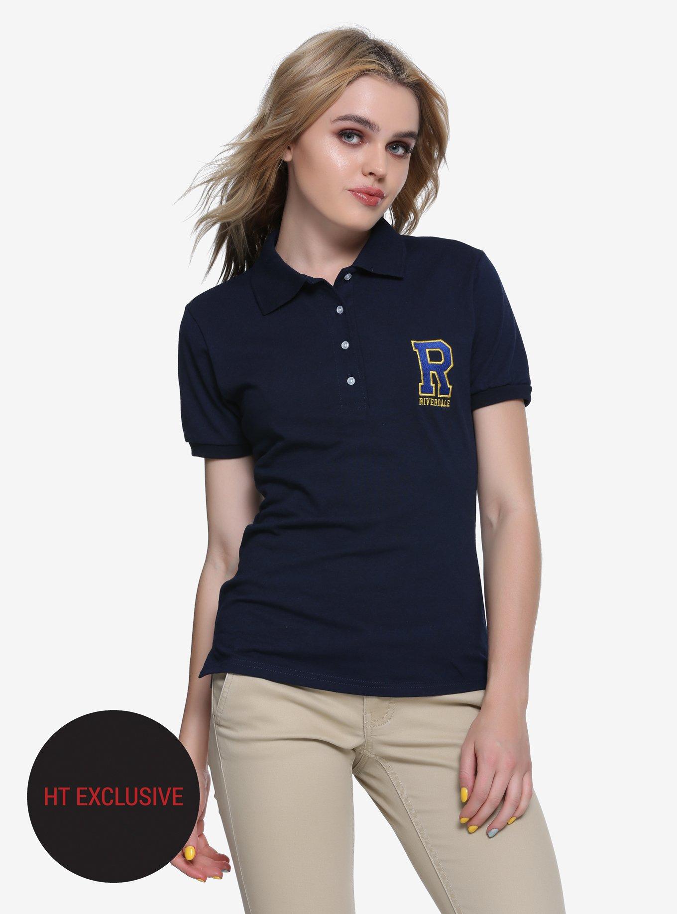 Riverdale Logo Girls Polo Shirt Hot Topic Exclusive, BLUE, hi-res