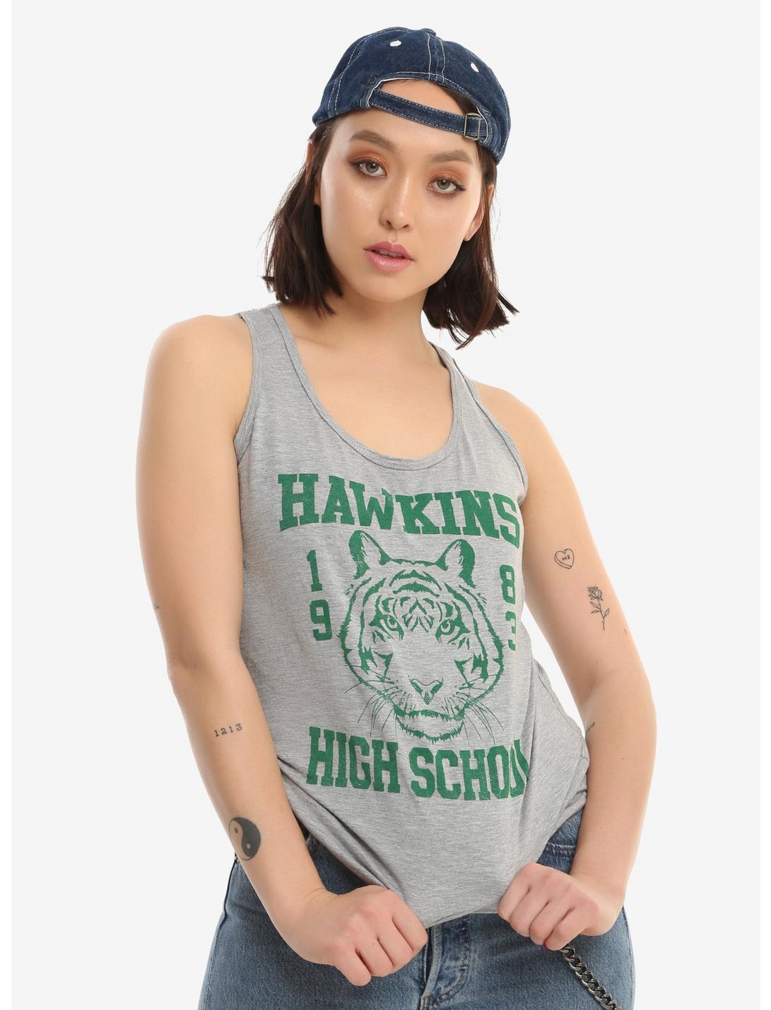 Stranger Things Hawkins High School Girls Tank Top, GREY, hi-res