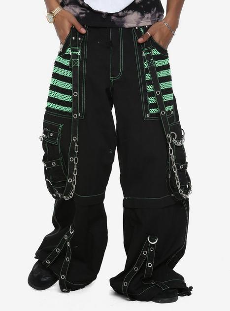 Tripp Green & Black Electro Mesh Pocket Zip-Off Pants | Hot Topic