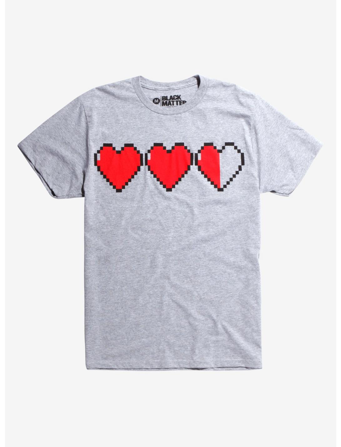 8-Bit Heart T-Shirt, GREY, hi-res
