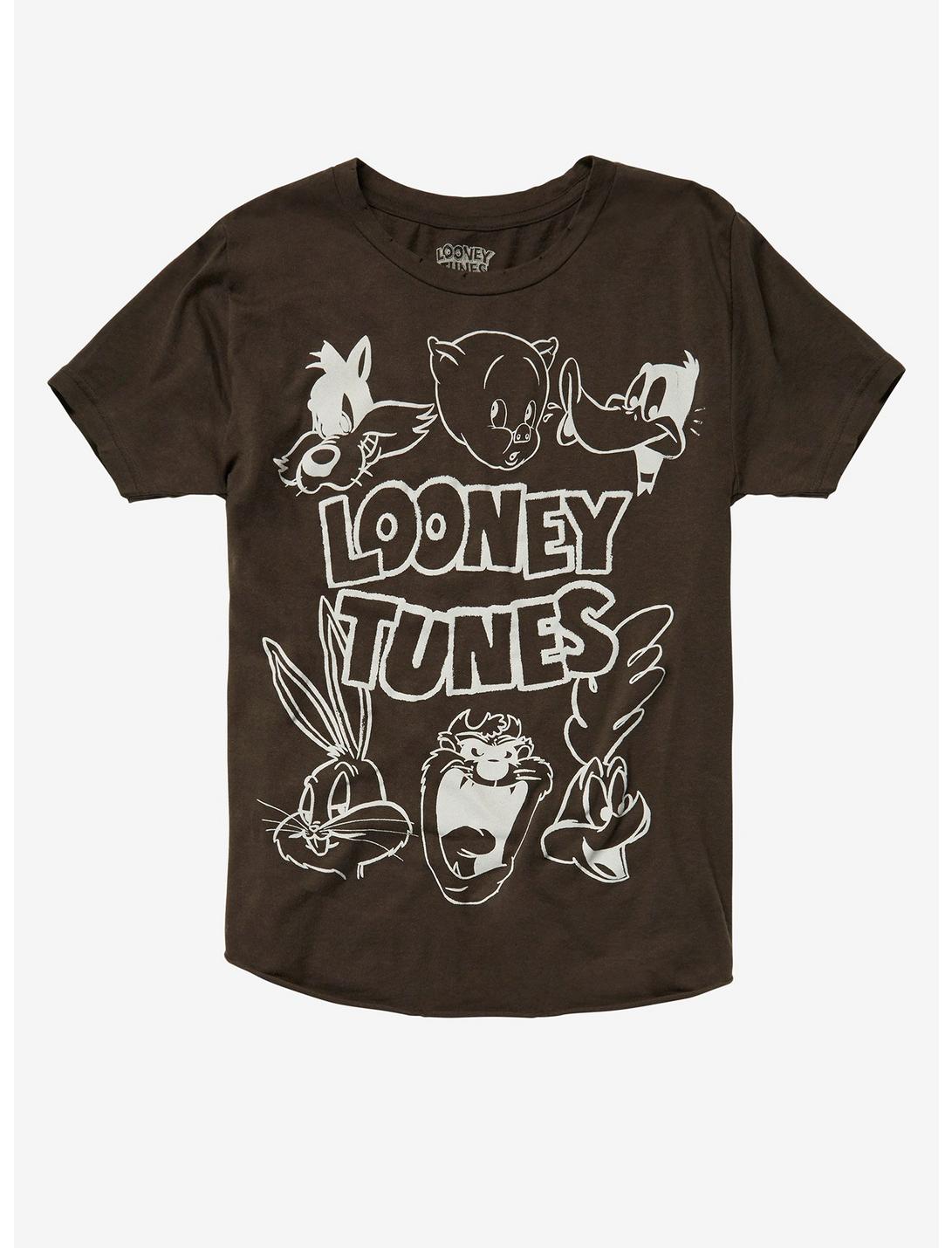 Looney Tunes Raw Hem T-Shirt, GREY, hi-res