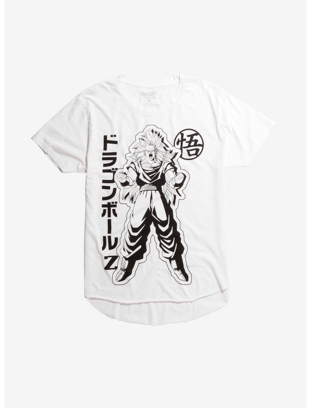 Dragon Ball Super Super Saiyan Goku Raw Hem T-Shirt, BLACK, hi-res