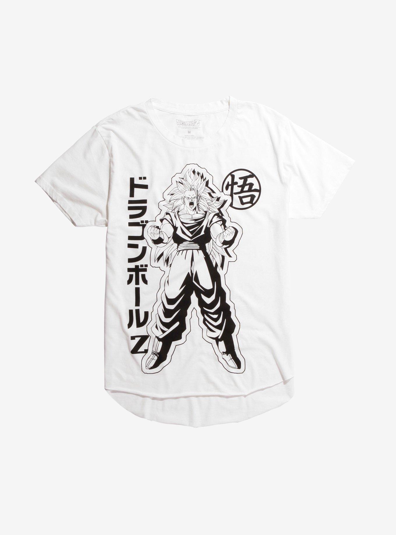 Dragon Ball Super Super Saiyan Goku Raw Hem T-Shirt, BLACK, hi-res