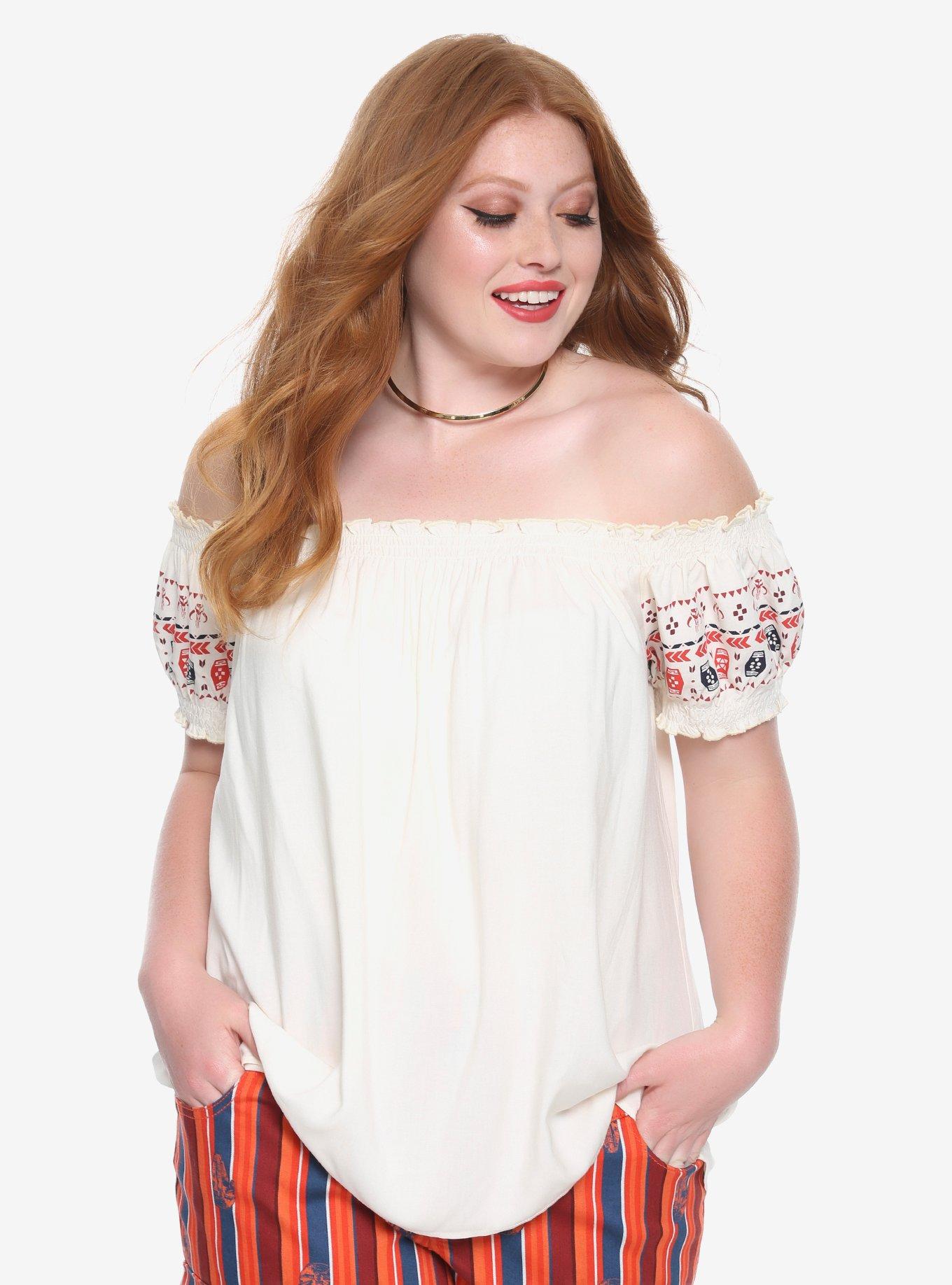 Her Universe Star Wars Solo Girls Off-The-Shoulder Top Plus Size, MULTI, hi-res