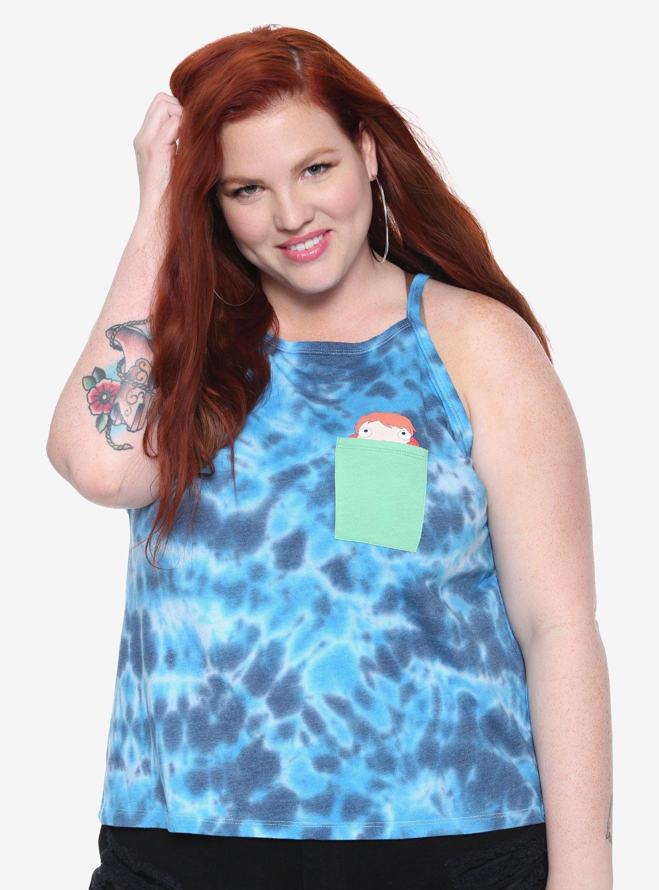 Her Universe Studio Ghibli Ponyo High Neck Pocket Tie Dye Tank Top Plus Size, TIE DYE, hi-res