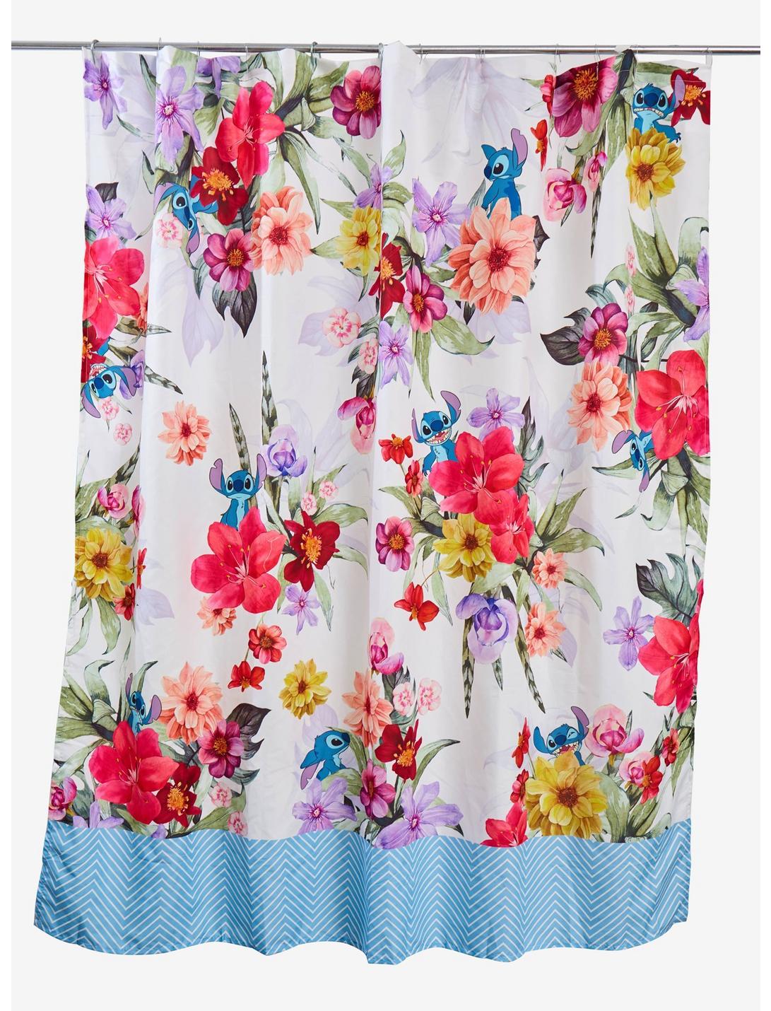 Disney Lilo & Stitch Floral Shower Curtain, , hi-res