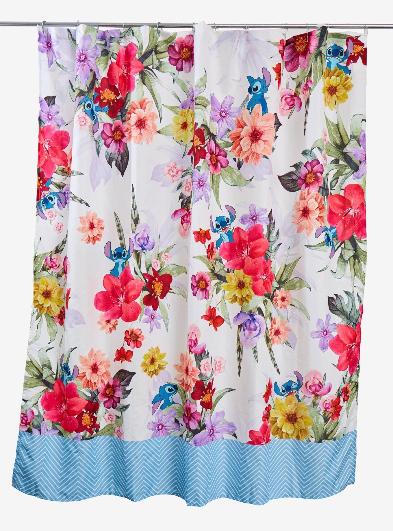 Disney Lilo & Stitch Floral Shower Curtain, , hi-res