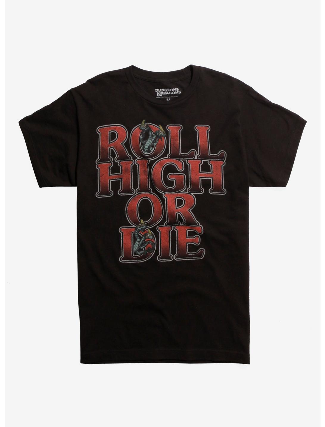 Dungeons & Dragons Roll High Or Die T-Shirt, BLACK, hi-res