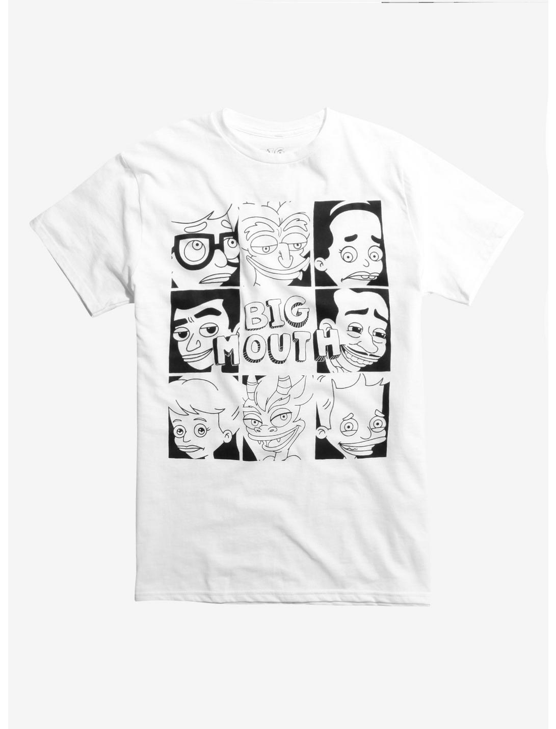 Big Mouth Character Grid T-Shirt, GREY, hi-res