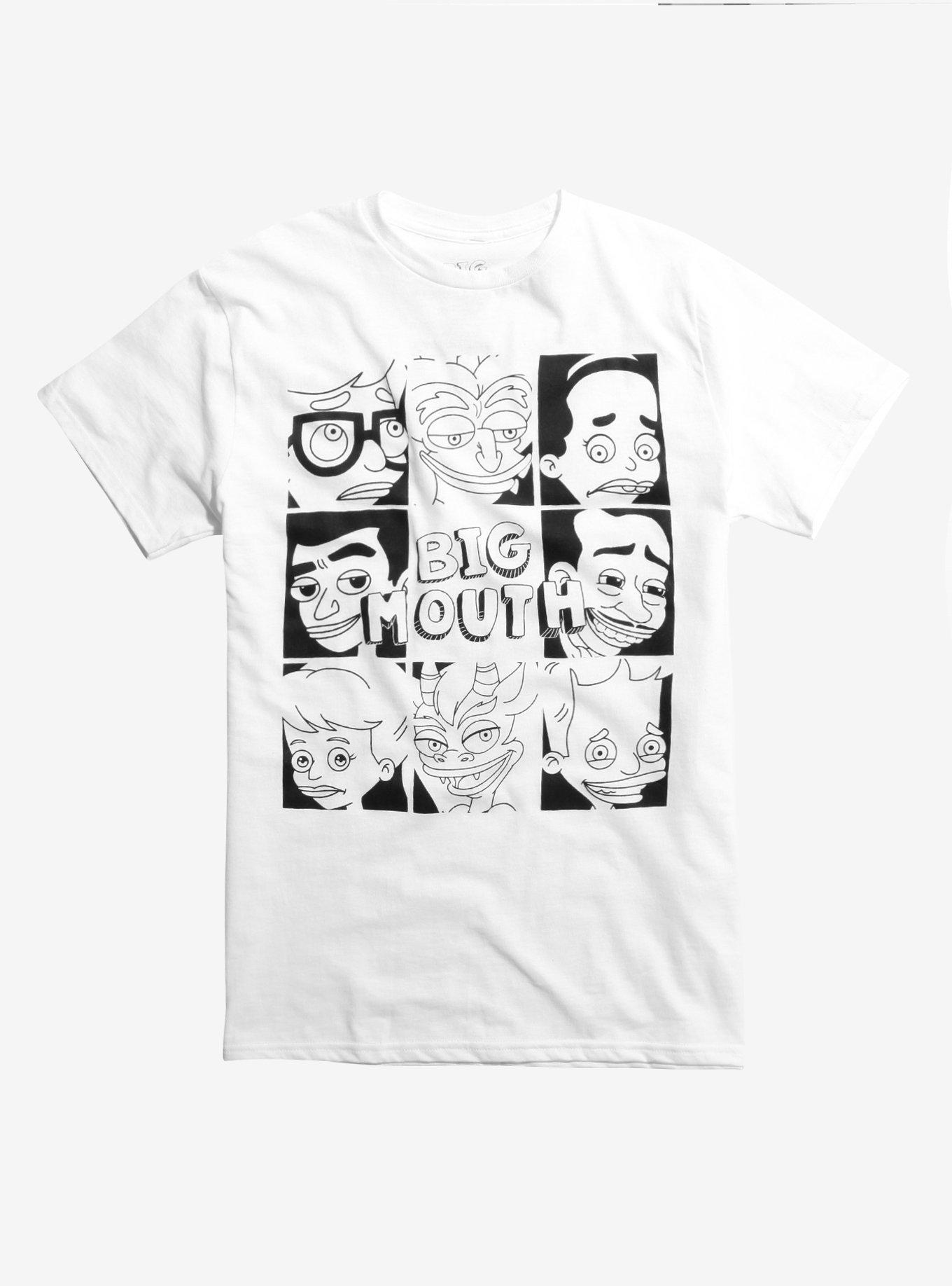 Big Mouth Character Grid T-Shirt, GREY, hi-res