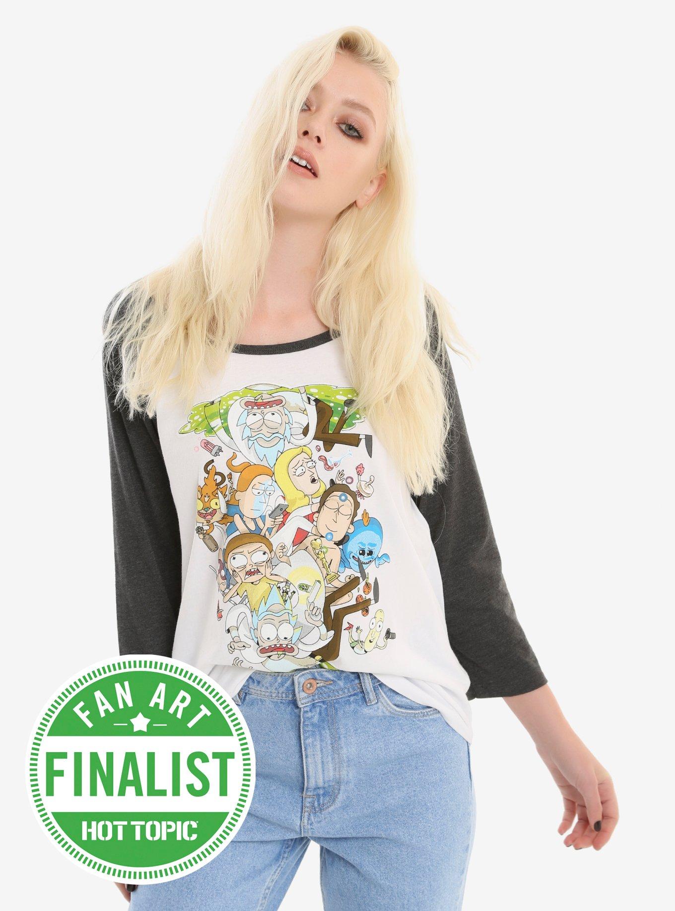 Rick And Morty Portal Loop Girls Raglan Hot Topic Exclusive, MULTI, hi-res