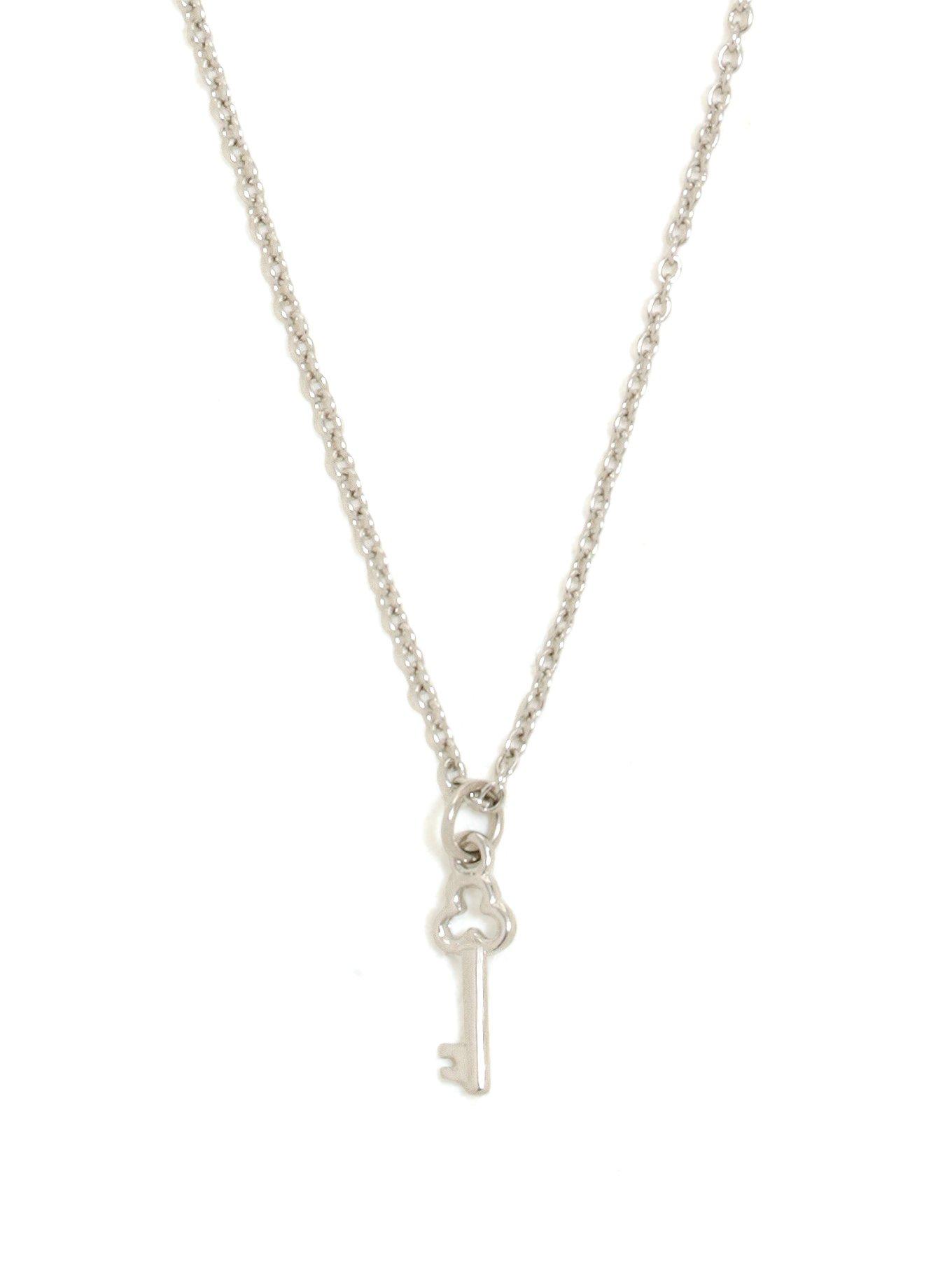 Blackheart Dainty Key Necklace, , hi-res