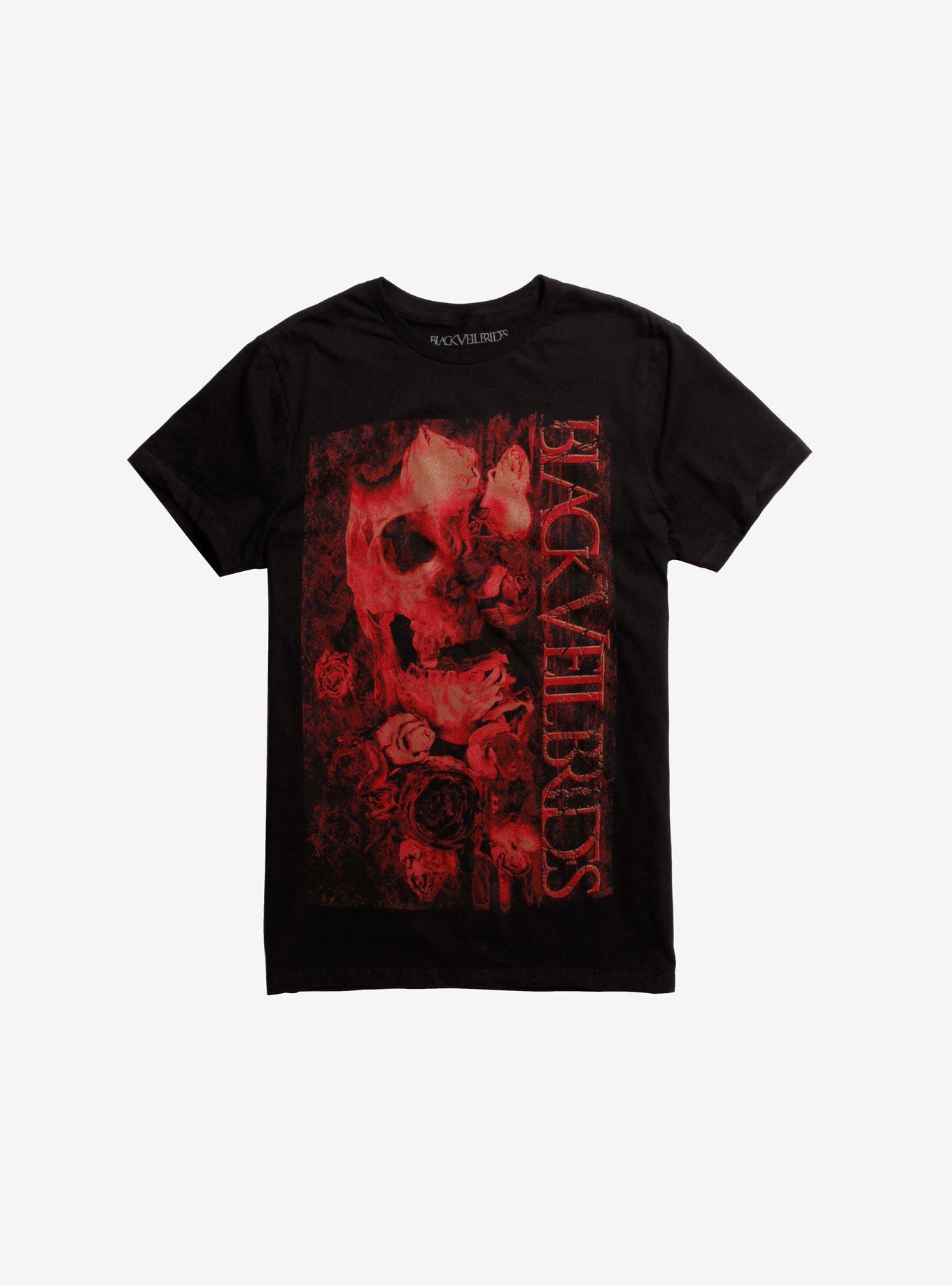 Black Veil Brides Skull & Roses T-Shirt, BLACK, hi-res