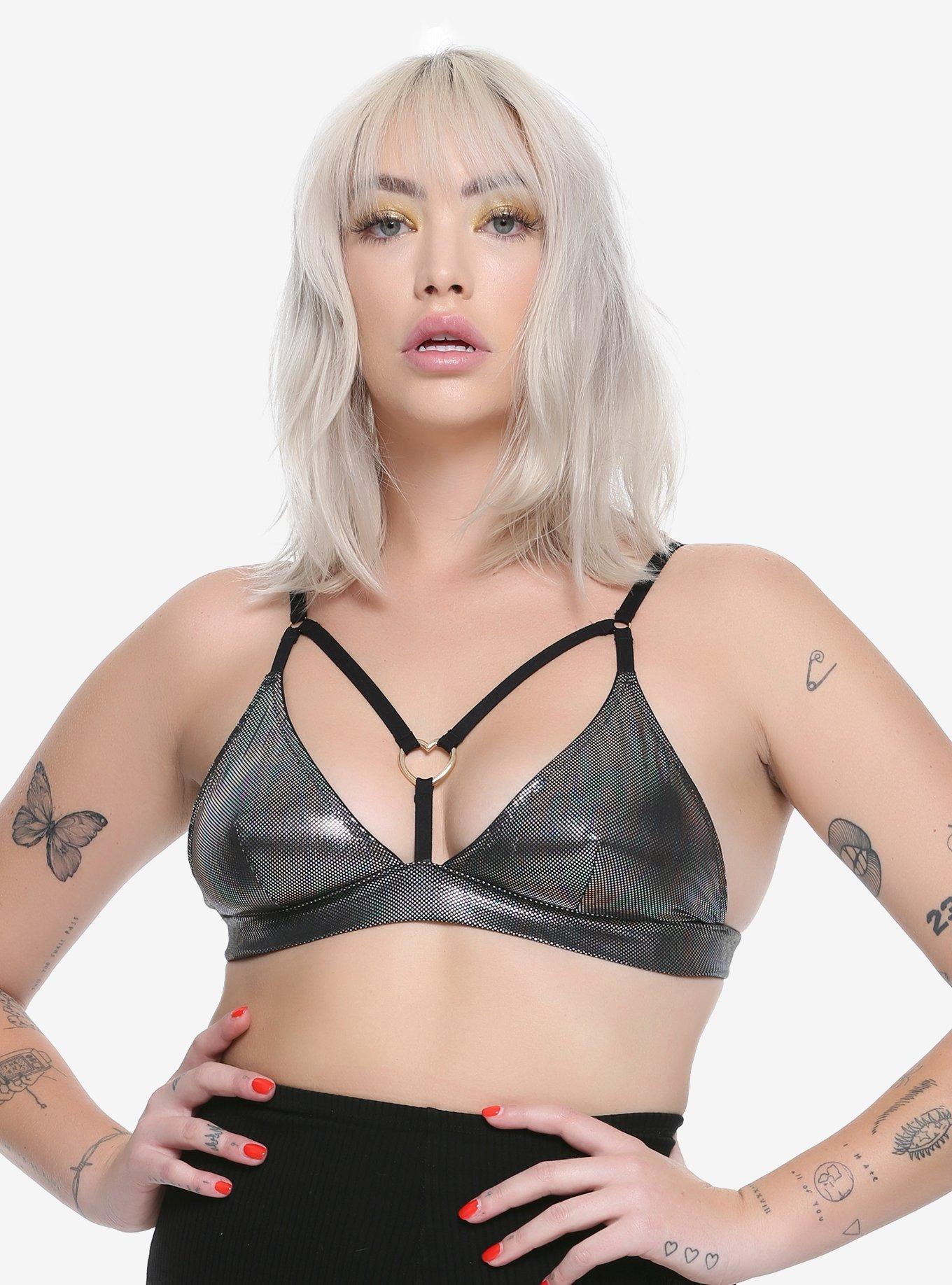 Iridescent Heart O-Ring Bralette, MULTI, hi-res