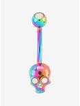 14G Steel Rainbow Anodized Curved Navel Barbell, , hi-res