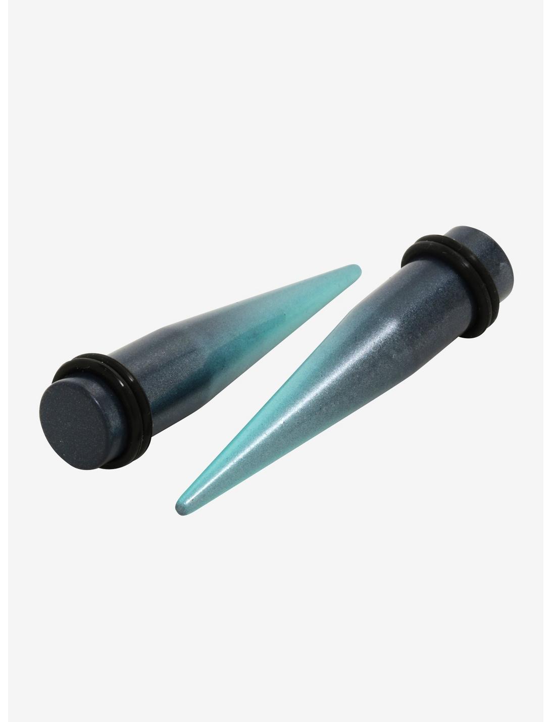 Acrylic Teal Black Ombre Taper 2 Pack, MULTI, hi-res