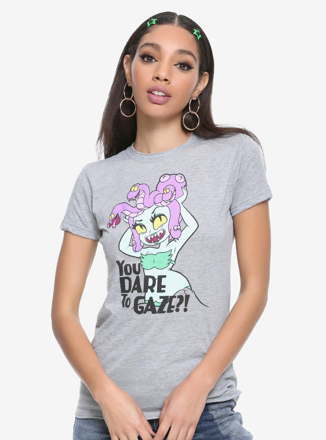 Cuphead Cala Maria Medusa Gaze Girls T-Shirt, GREY, hi-res