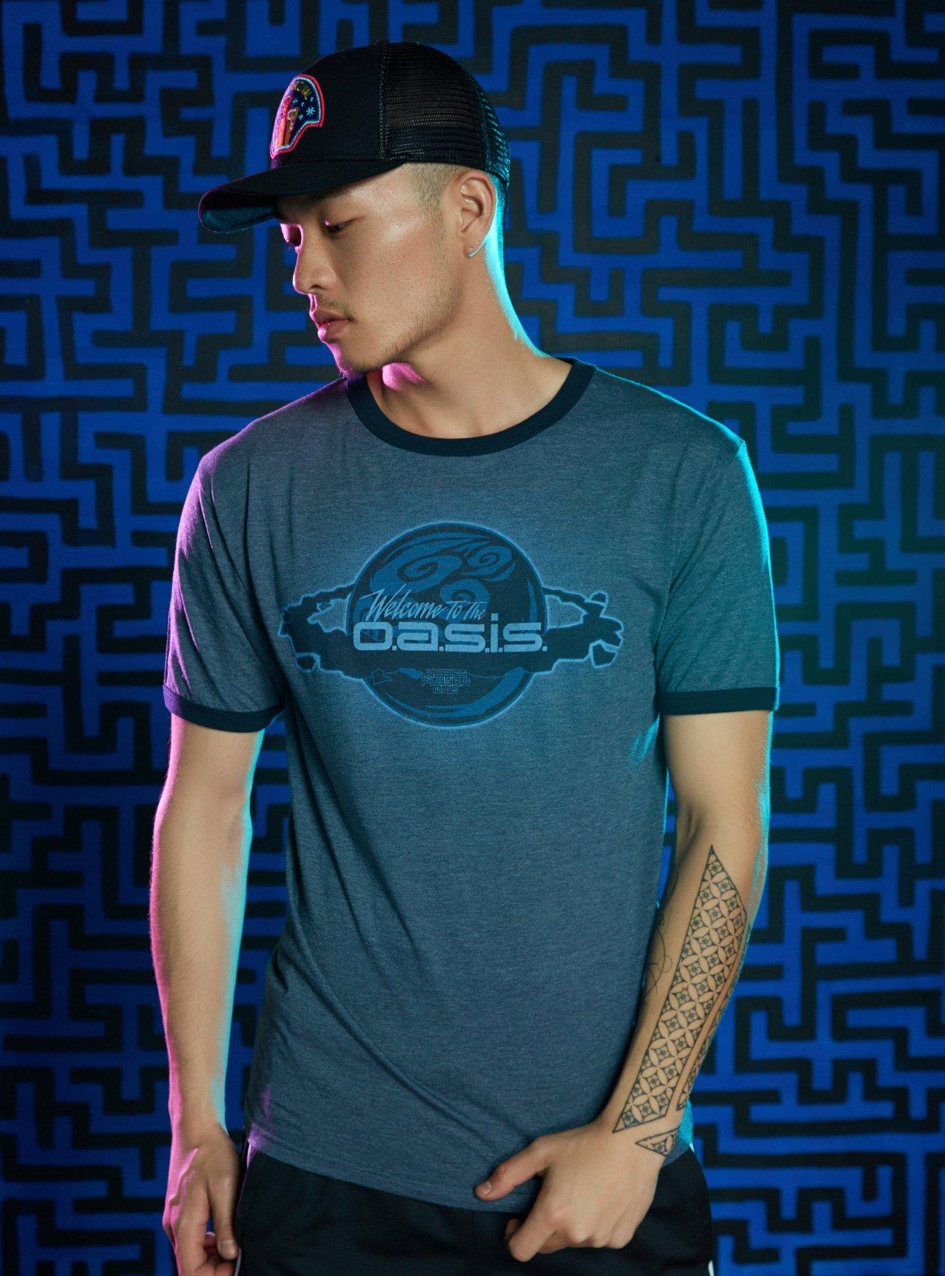 Ready Player One Welcome To The OASIS Ringer T-Shirt, BLUE, hi-res