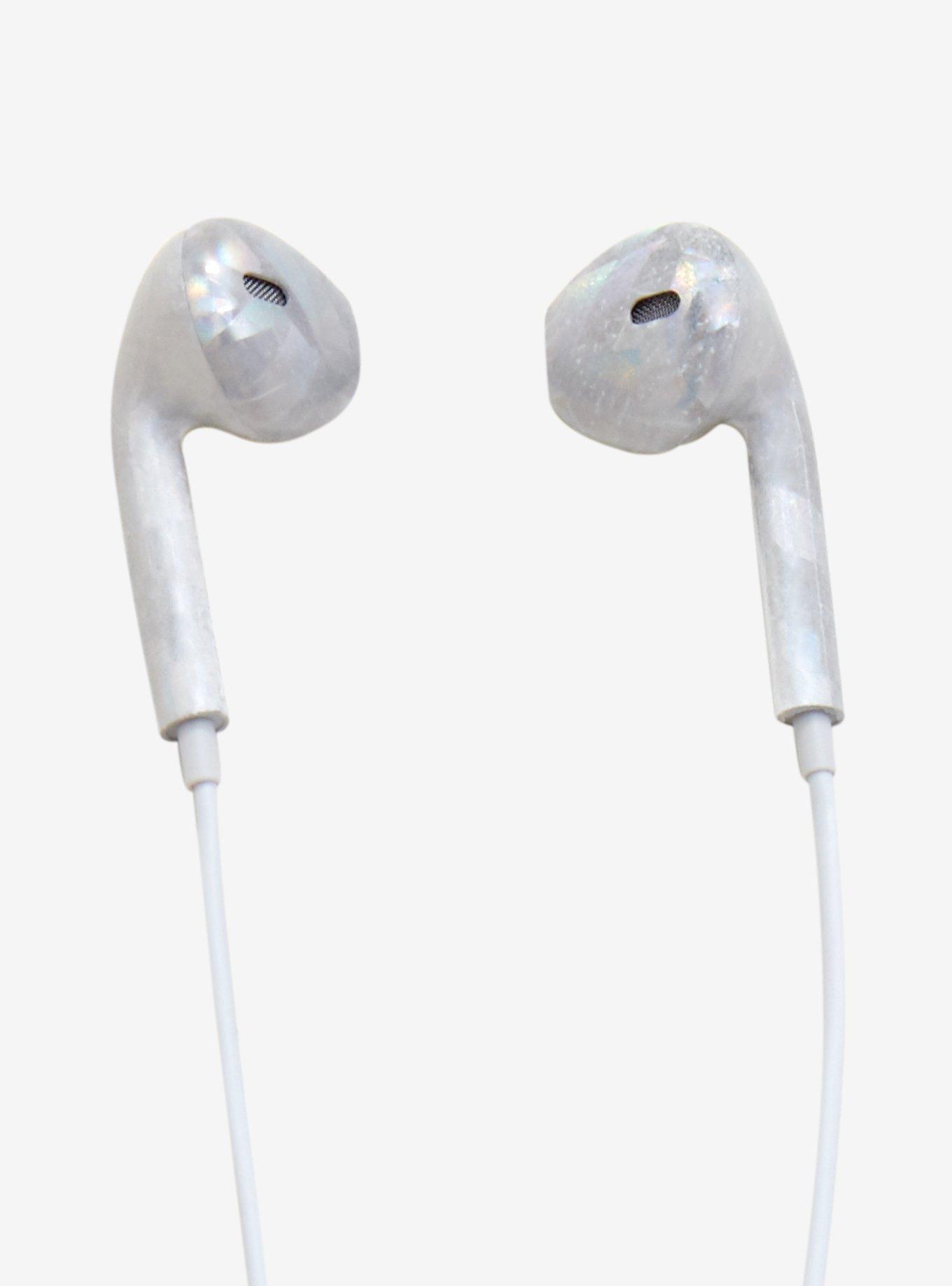 Silver Shiny Earbuds, , hi-res