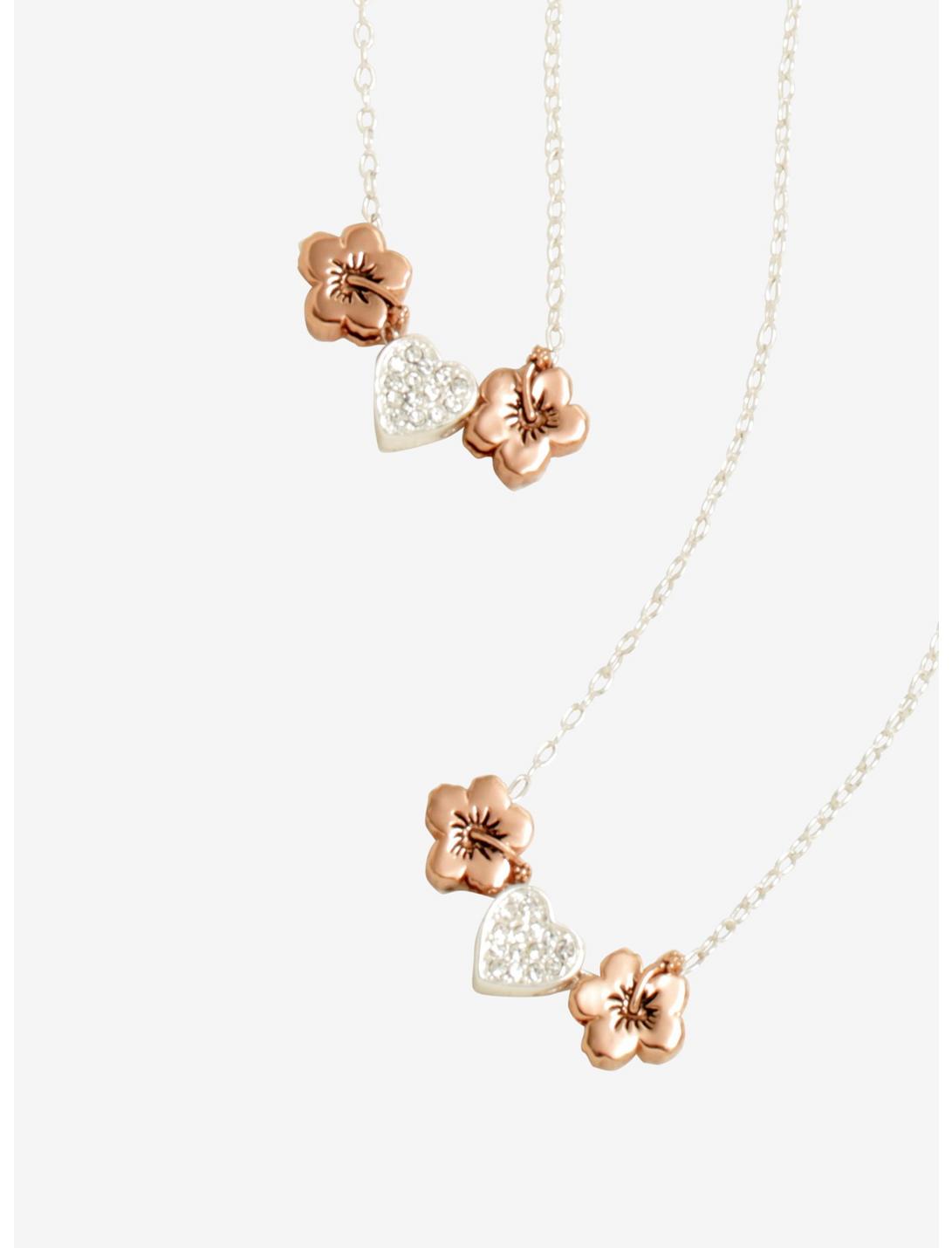 Disney Lilo & Stitch Flower Heart Necklace Set - BoxLunch Exclusive, , hi-res