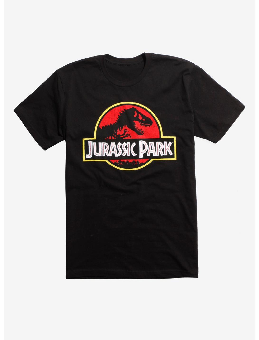 Jurassic Park Distressed Logo T-Shirt, BLACK, hi-res