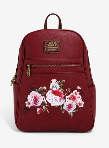 Embossed Floral  Mini Backpack in Deep Burgundy Amazon.com: Loungefly Cream & Red Floral Mid-Size Backpack  main image 2