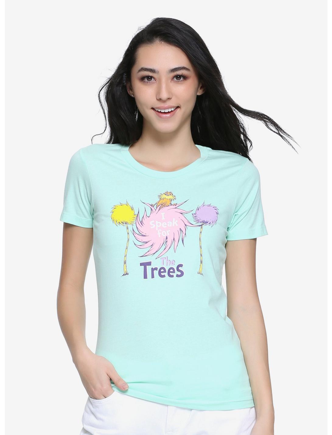 Dr. Seuss The Lorax Speak For The Trees Womens Tee - BoxLunch Exclusive, MINT, hi-res