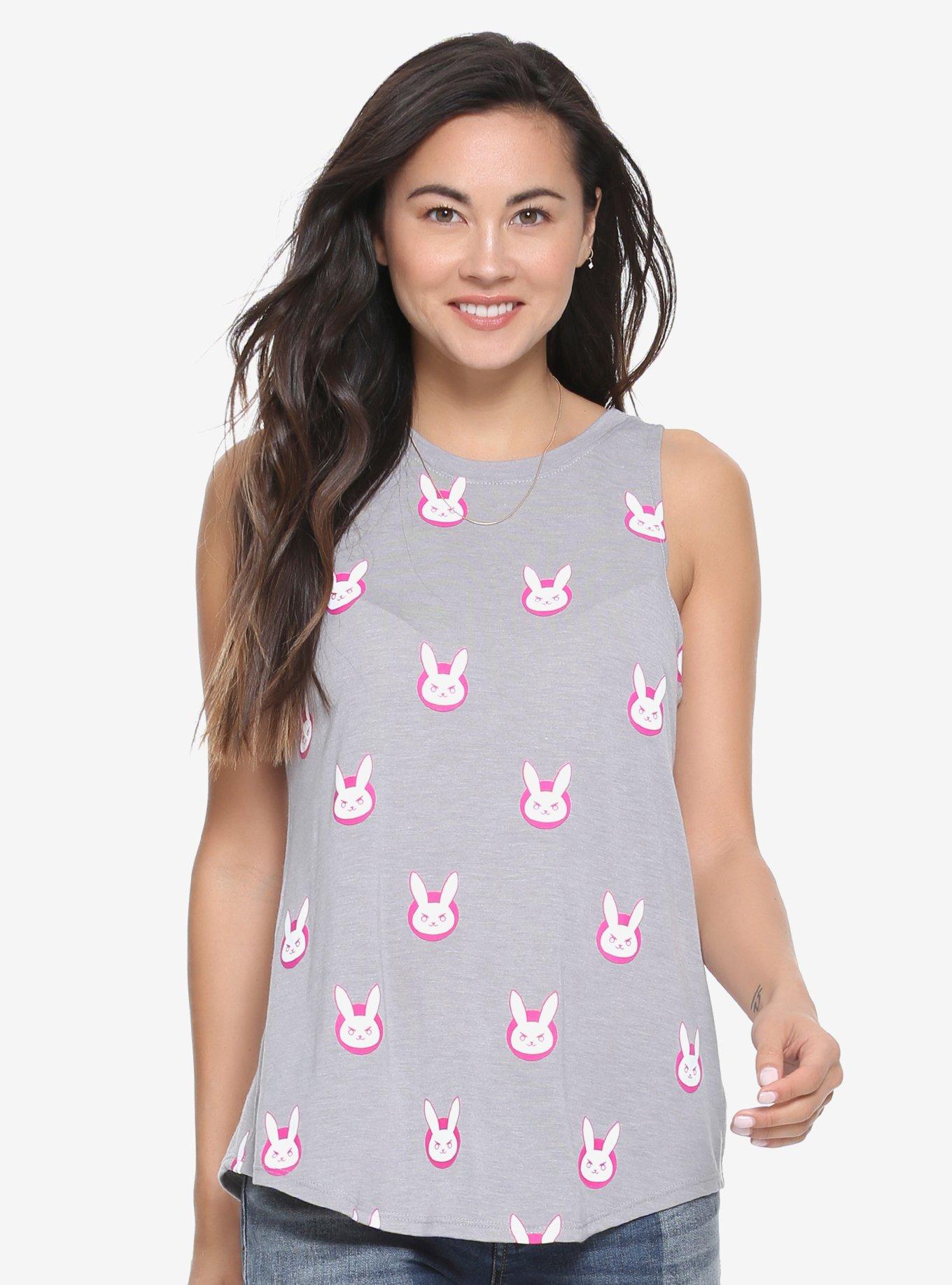 Overwatch D.Va Womens Fashion Tank Top - BoxLunch Exclusive, GREY, hi-res