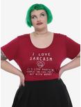 I Love Sarcasm Girls T-Shirt Plus Size, BURGUNDY, hi-res