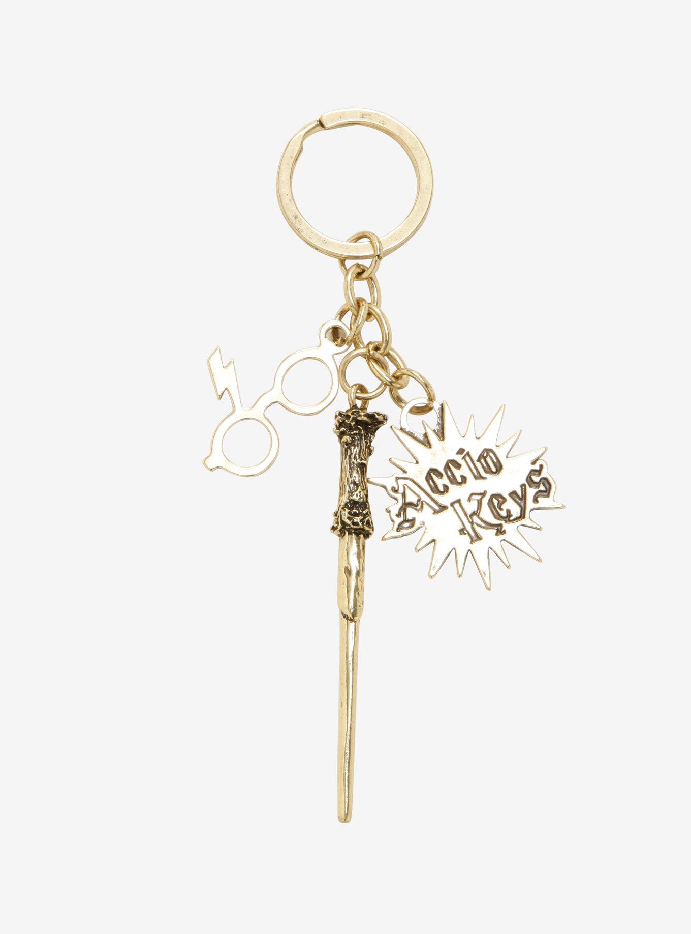 Harry Potter Gold Wand Glasses & Accio Key Chain, , hi-res