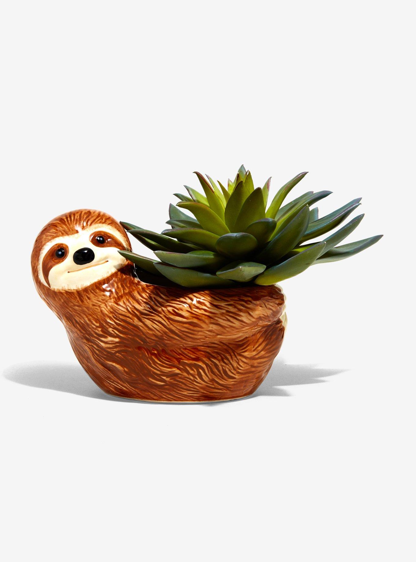 Ceramic Sloth Planter, , hi-res