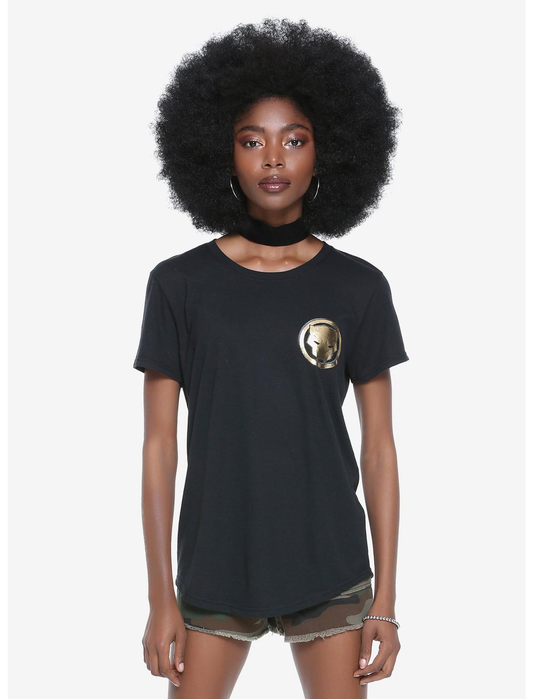 Marvel Black Panther Gold Foil Womens Tee - BoxLunch Exclusive, A PIN DOT, hi-res