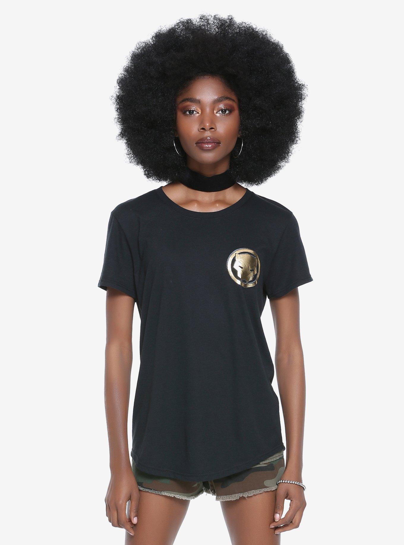 Marvel Black Panther Gold Foil Womens Tee - BoxLunch Exclusive, A PIN DOT, hi-res