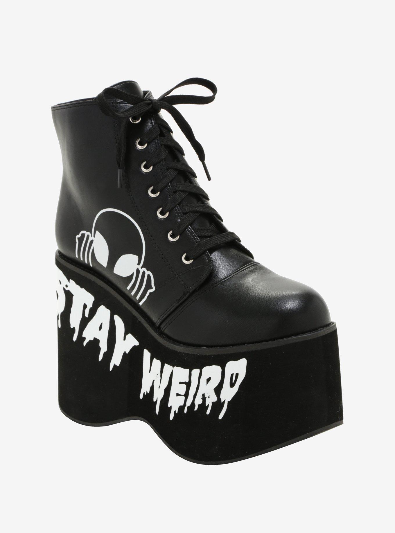 Stay Weird Alien Platform Booties, MULTI, hi-res