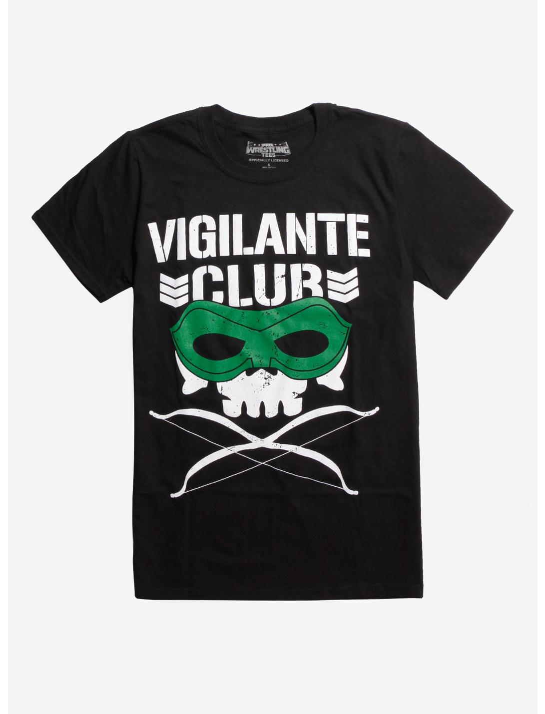 New Japan Pro-Wrestling Stephen Amell Vigilante Club Logo T-Shirt, BLACK, hi-res