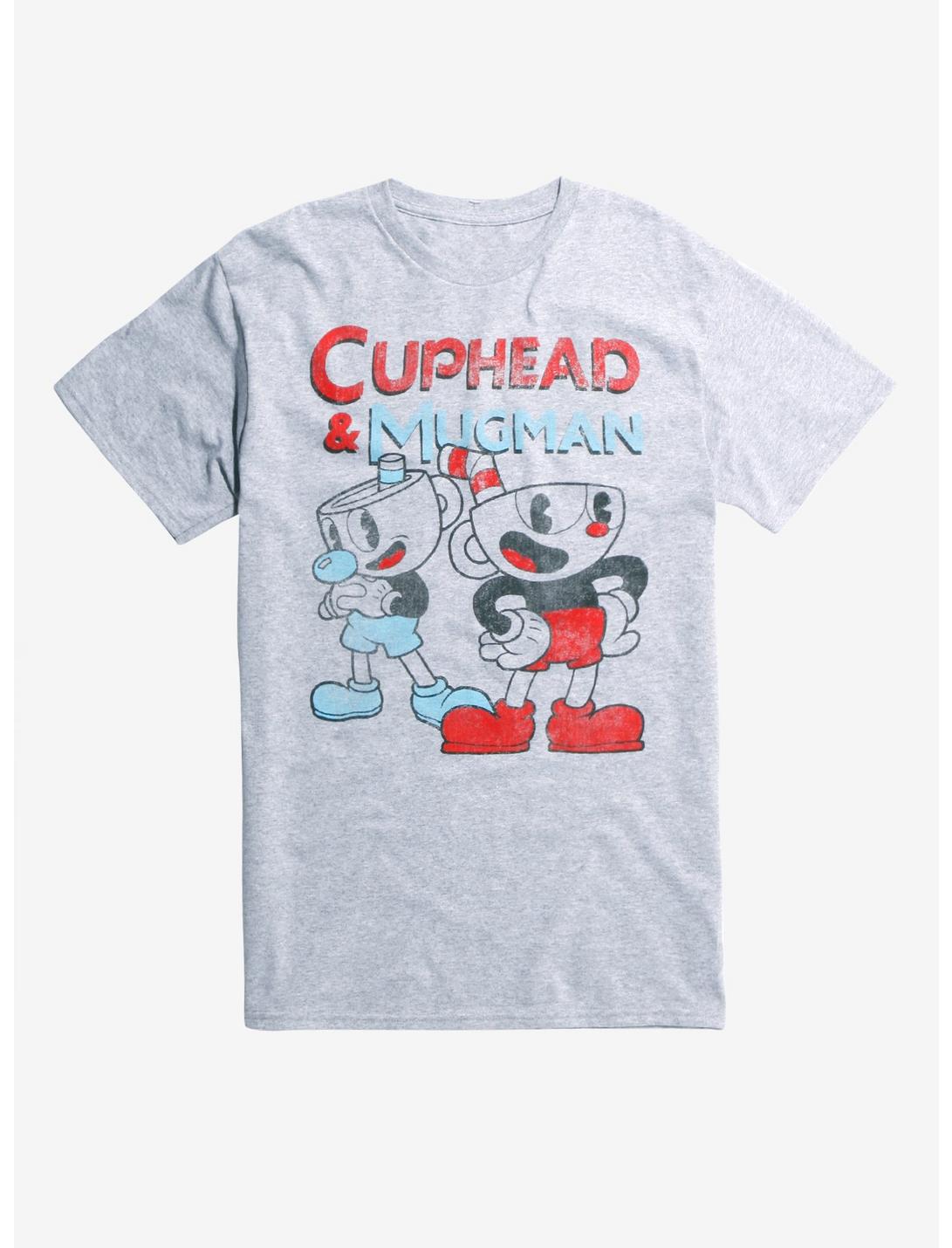 Cuphead Brothers Cuphead & Mugman T-Shirt, GREY, hi-res