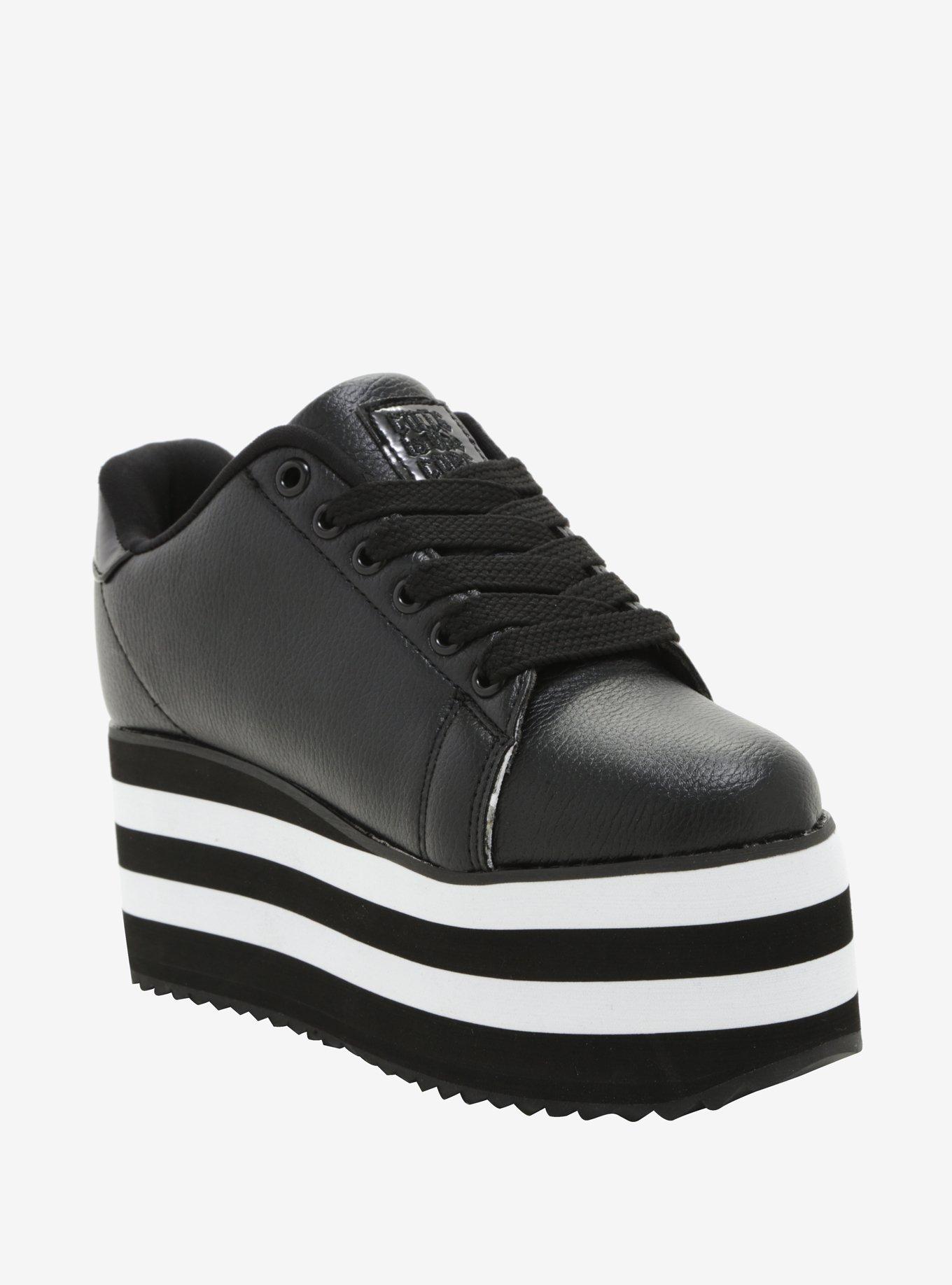 Cute To The Core By YRU LaLa Black & White Sole Sneakers Hot Topic Exclusive, MULTI, hi-res
