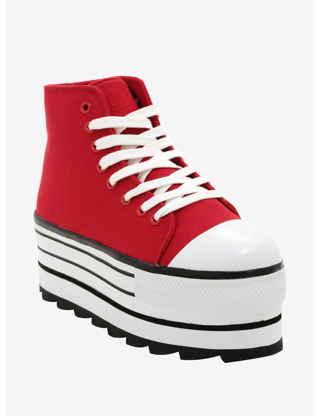 Cute To The Core By YRU Elevation Red Hi-Top Sneakers Hot Topic Exclusive, MULTI, hi-res