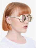 Daisy Accented Wire Frame Sunglasses, , hi-res