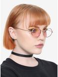 Pink Lens Rose Gold Oval Wire Sunglasss, , hi-res