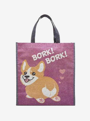 Corgi Canvas Tote Bag - Cardigan Swirl