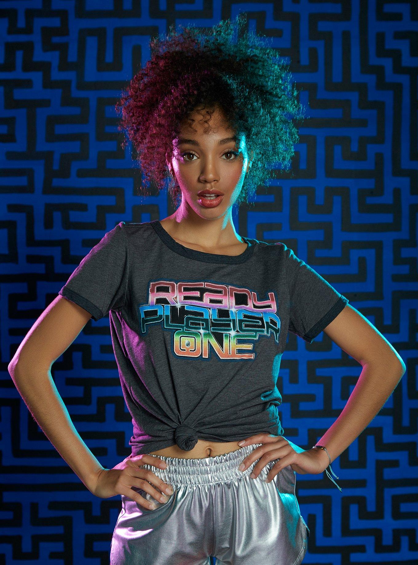 Ready Player One Scoreboard Girls Ringer T-Shirt, GREY, hi-res