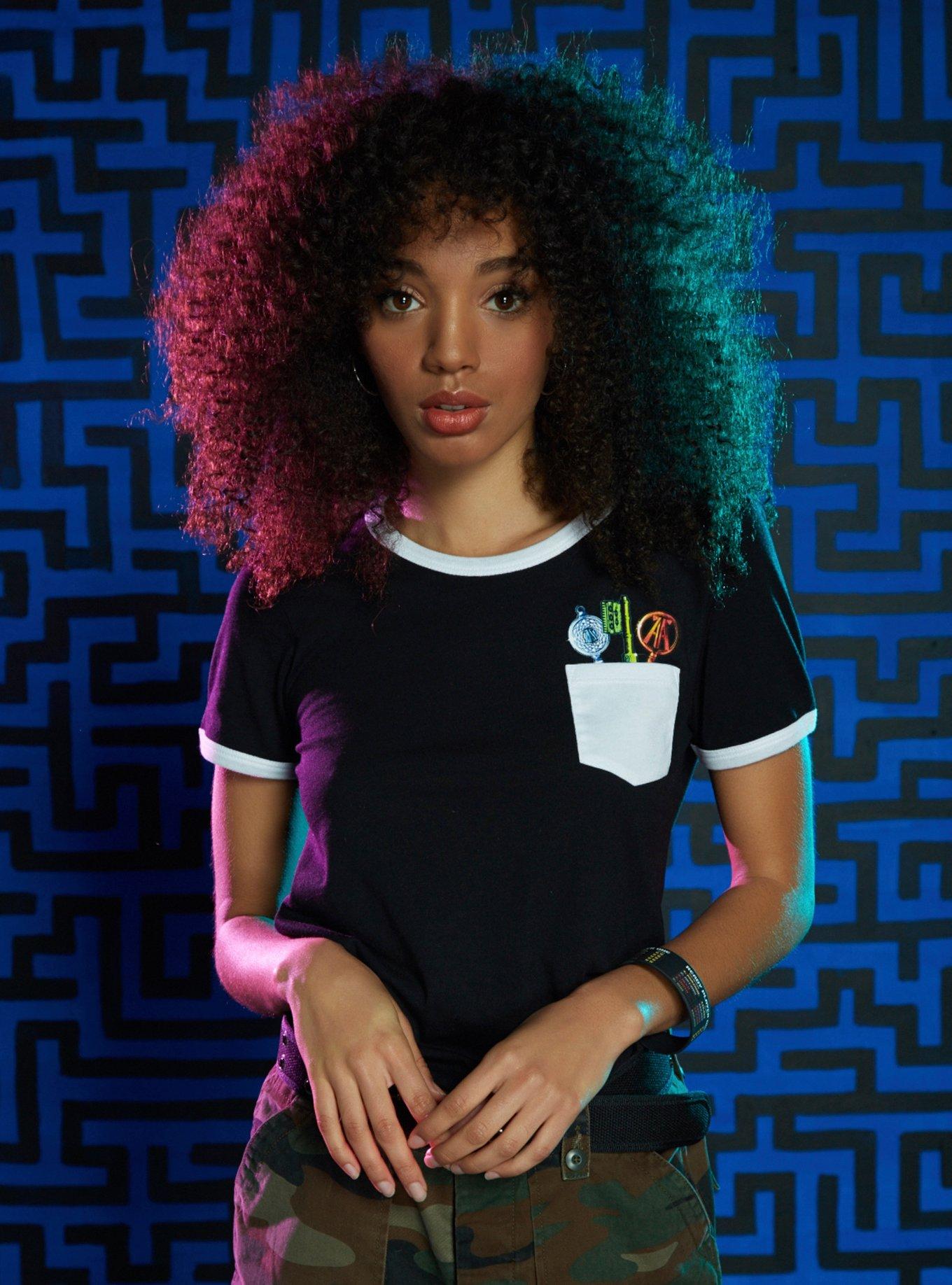 Ready Player One Three Keys Pocket Girls Ringer T-Shirt, BLACK, hi-res