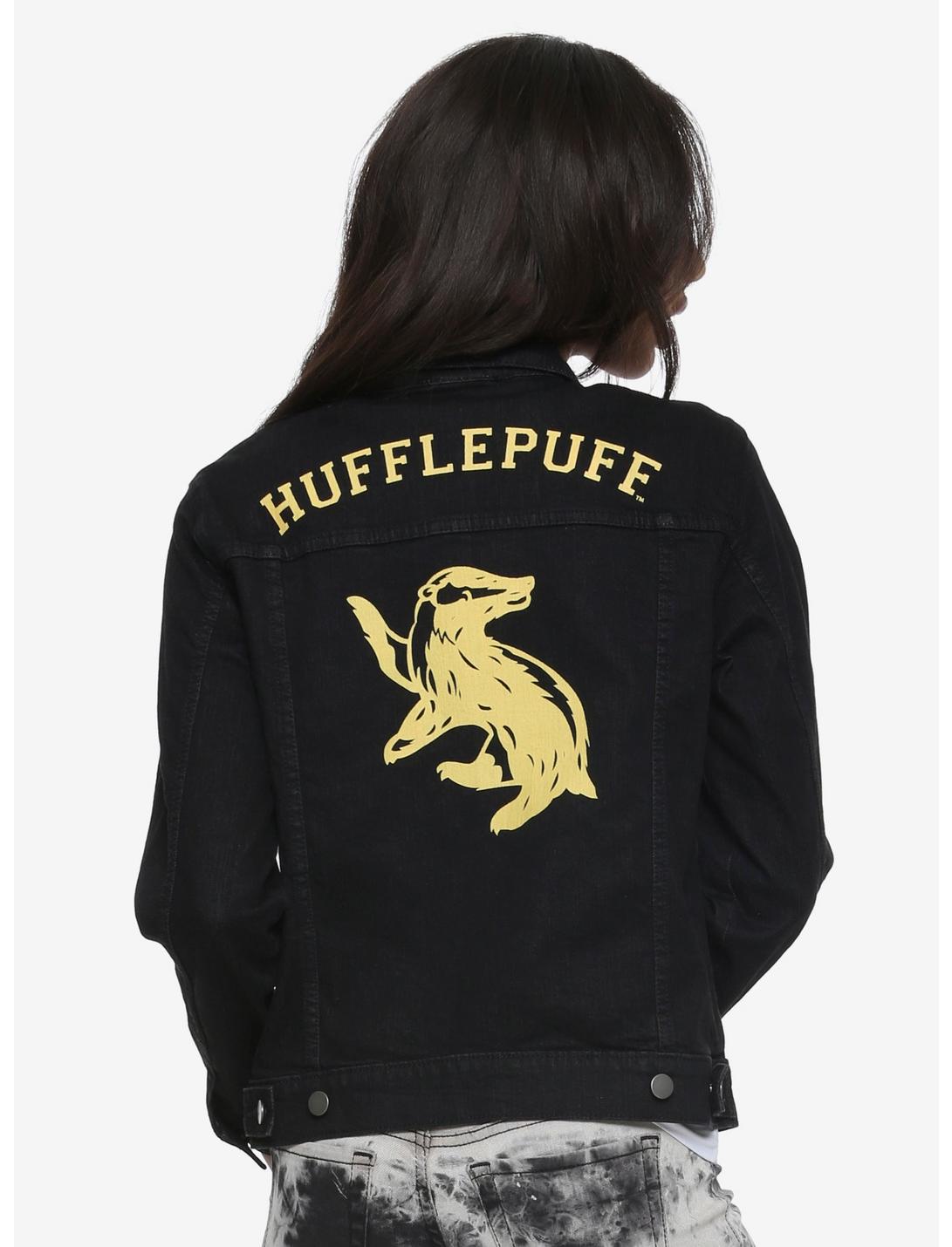 Harry Potter Hufflepuff Girls Denim Jacket, BLACK, hi-res