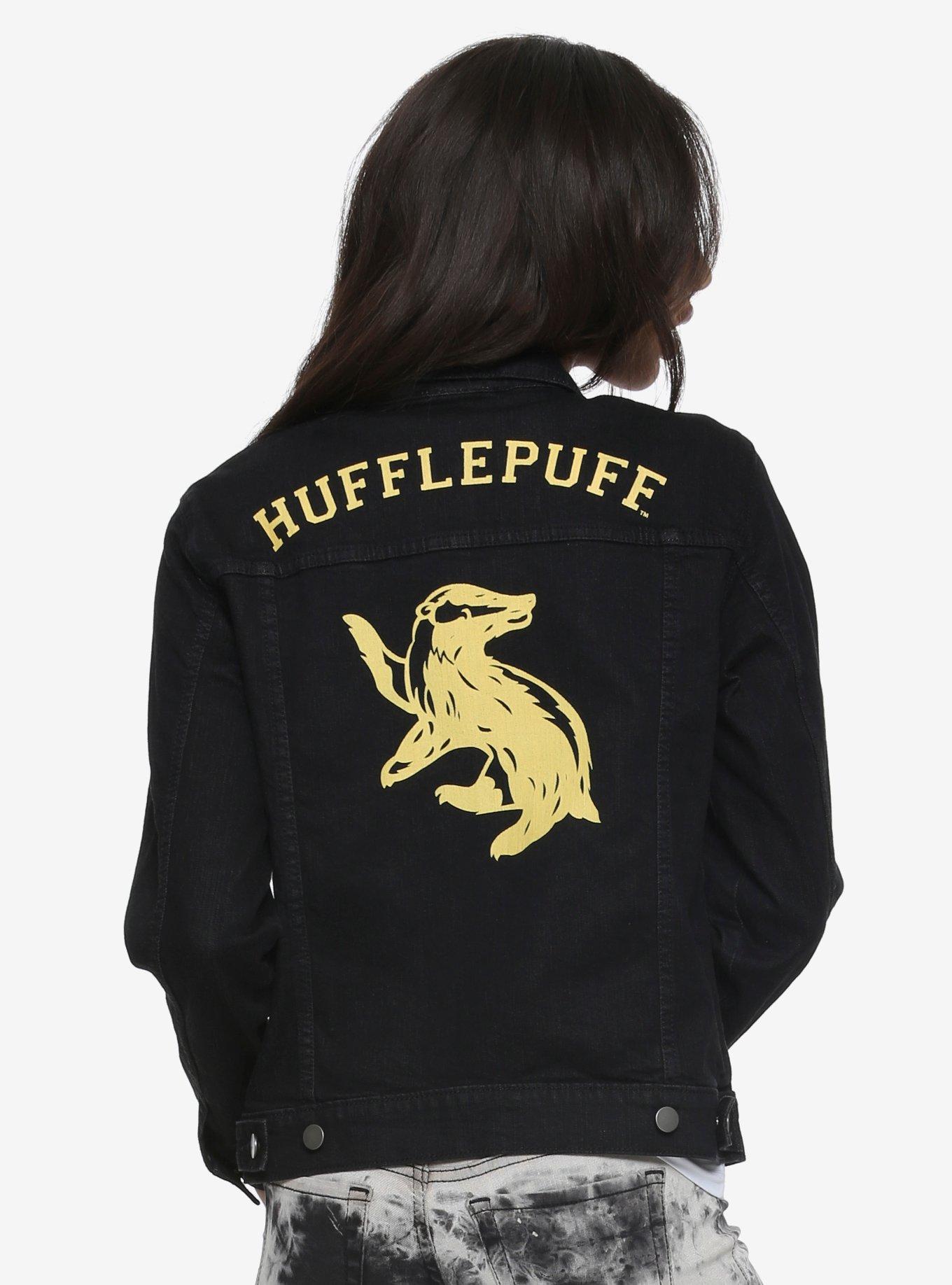 Harry Potter Hufflepuff Girls Denim Jacket, BLACK, hi-res