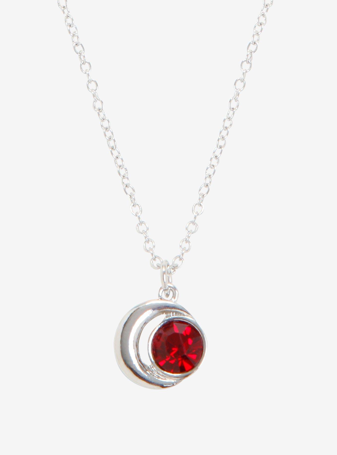 Blackheart January Birthstone Moon Necklace, , hi-res