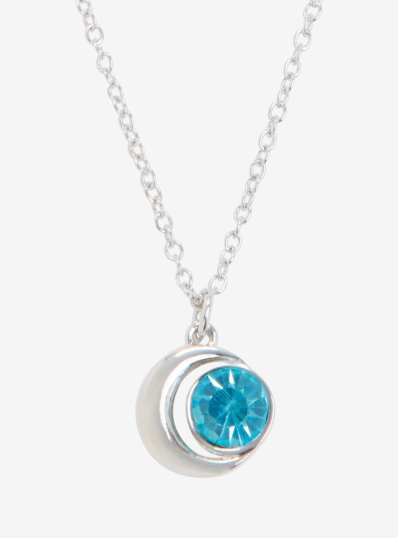 Blackheart March Birthstone Moon Necklace | Hot Topic
