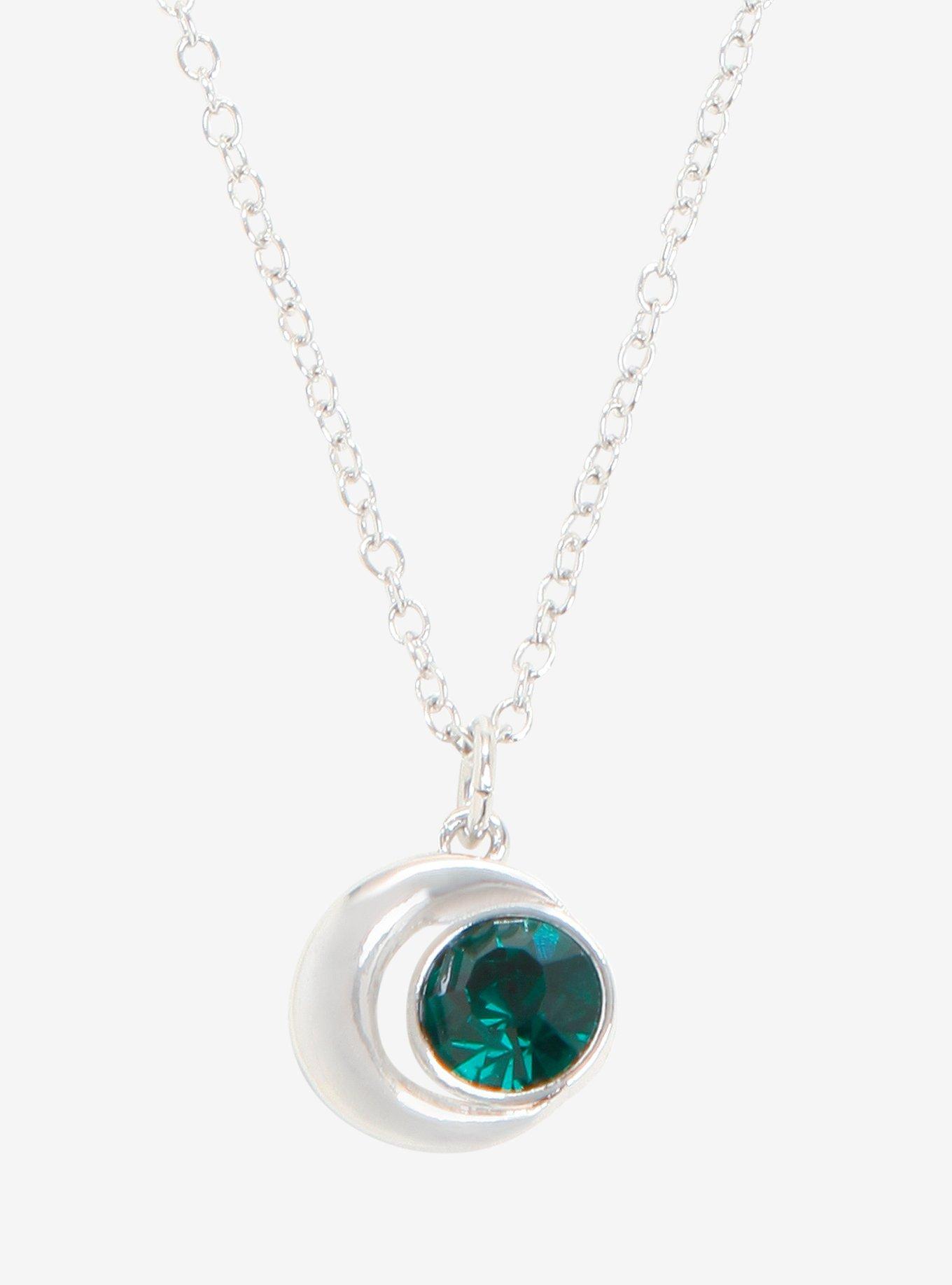 Blackheart May Birthstone Moon Necklace, , hi-res