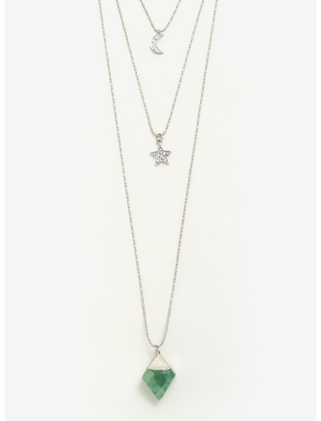 Blackheart Moon Star Crystal Layered Necklace, , hi-res